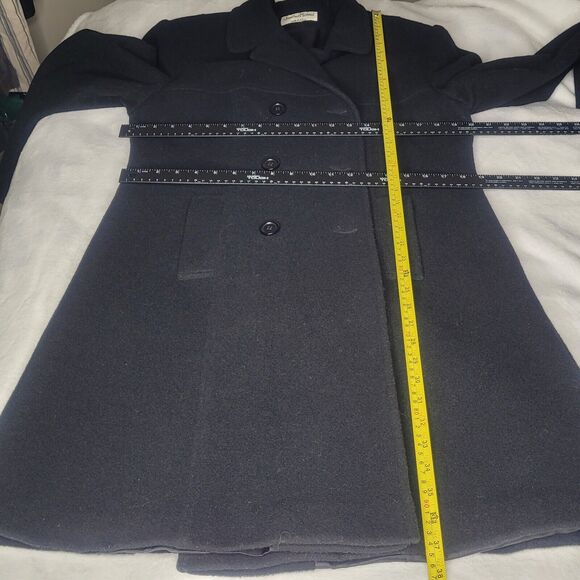 Vintage Jonathan Michael Black Wool Mid Length Coat Size 14 Made In The USA - Picture 4 of 6
